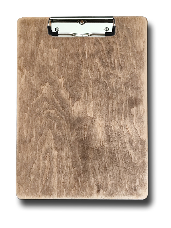 Klemmbrett Holz, A4, rustikal, Drahtbügelklemme 115