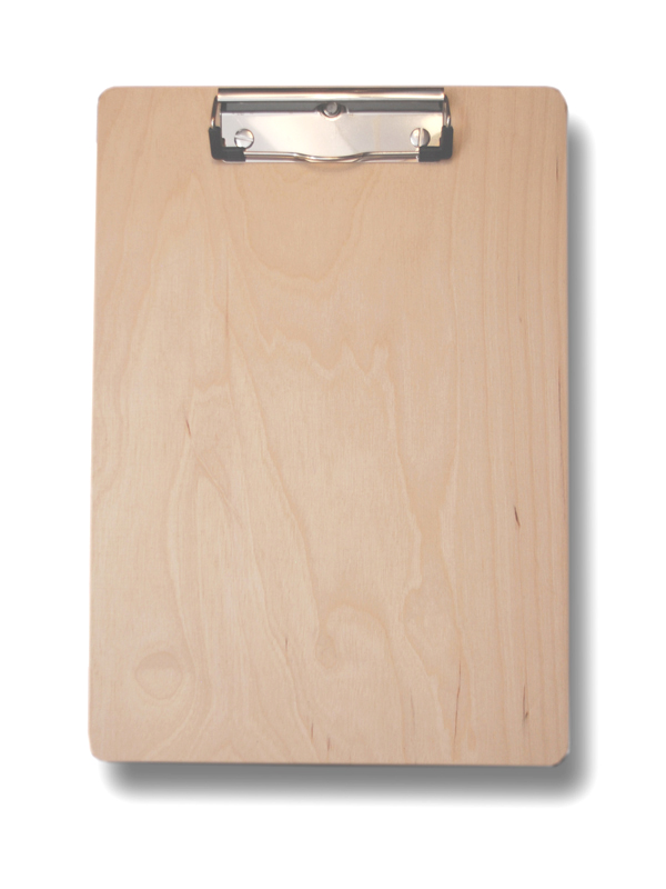 Klemmbrett Holz, A4, naturfarben, Drahtbügelklemme 115