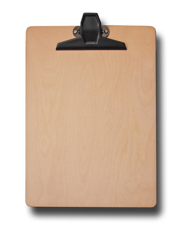 Klemmbrett Holz, A4, naturfarben, Blockklemme Nr.3 in schwarz