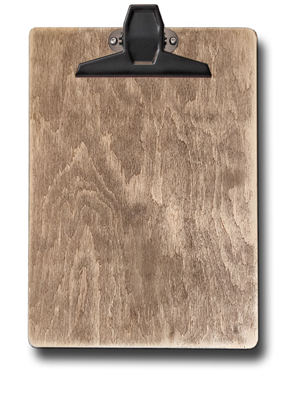 Klemmbrett Holz, A4, natur-rustikal, Blockklemme 3 schwarz