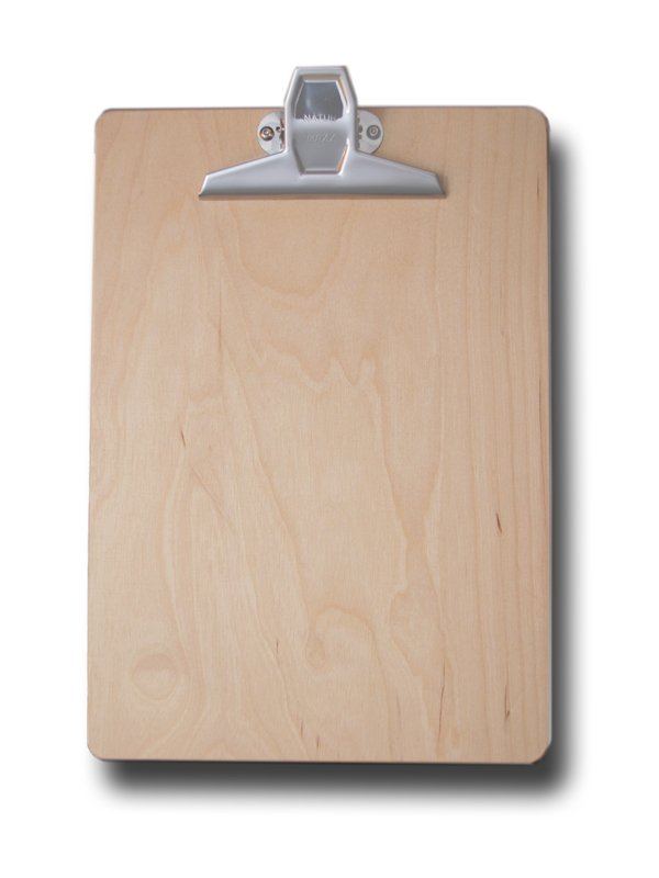 Klemmbrett Holz, A4, naturfarben, Blockklemme Nr. 3