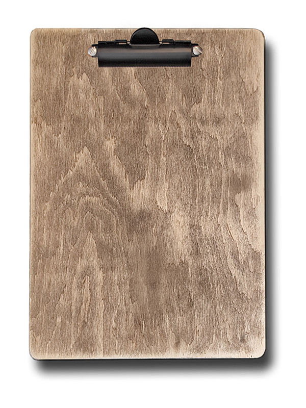 Klemmbrett Holz, A4, natur-rustikal, Blockklemme 2 schwarz