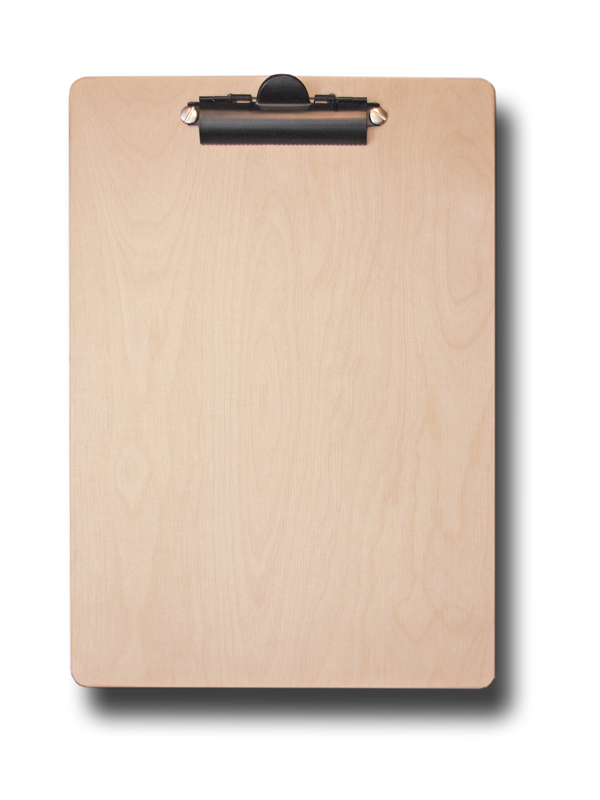 Klemmbrett Holz, A4, naturfarben, Blockklemme Nr.2 in schwarz